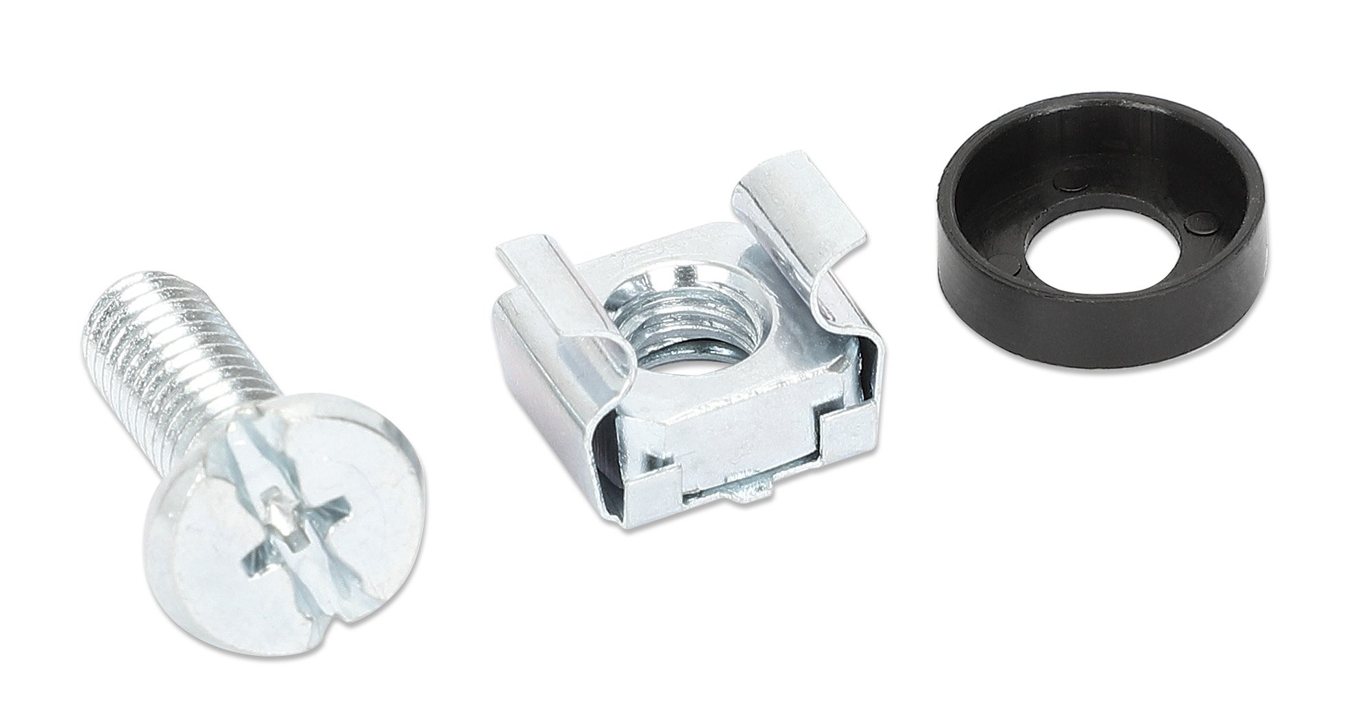 Kit Set 100 Viti, 100 Dadi e 100 Rondelle per Montaggio Rack Silver INTELLINET - immagine 3