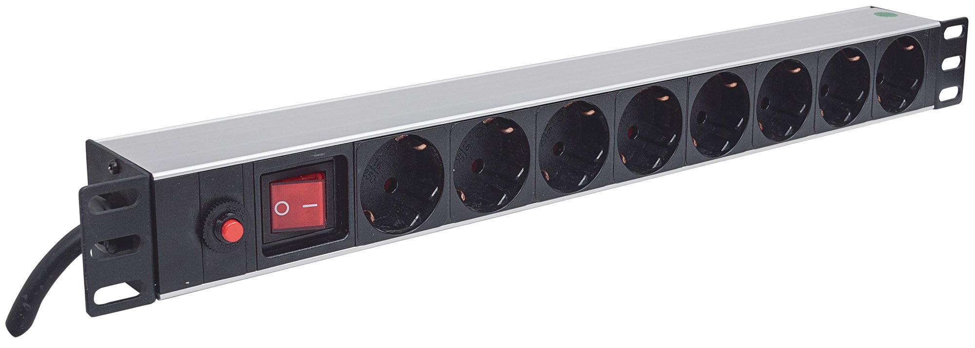 Multipresa per Rack 19'' 8 posti Spina Schuko Angolata 1U INTELLINET - immagine 3