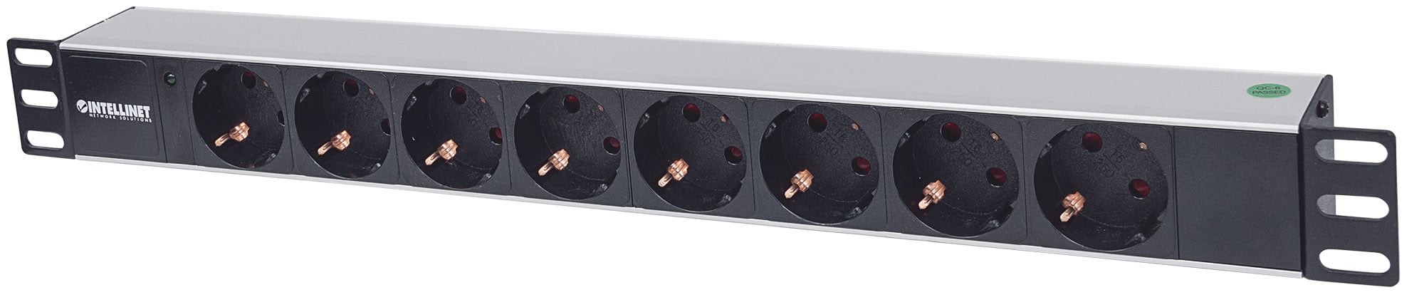 Multipresa per Rack 19'' 8 posti Spina Schuko Angolata 1U INTELLINET - immagine 3