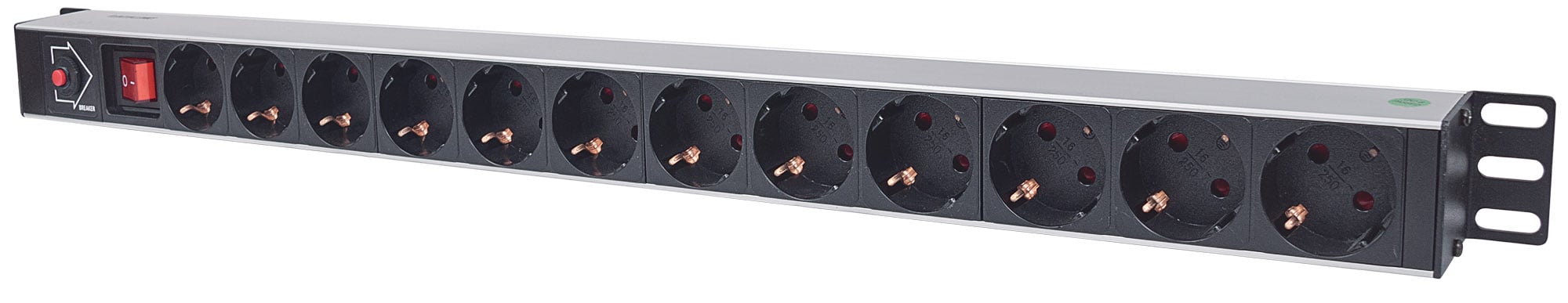 Multipresa Verticale per Rack 12 Posti Spina Schuko Angolata INTELLINET - immagine 3