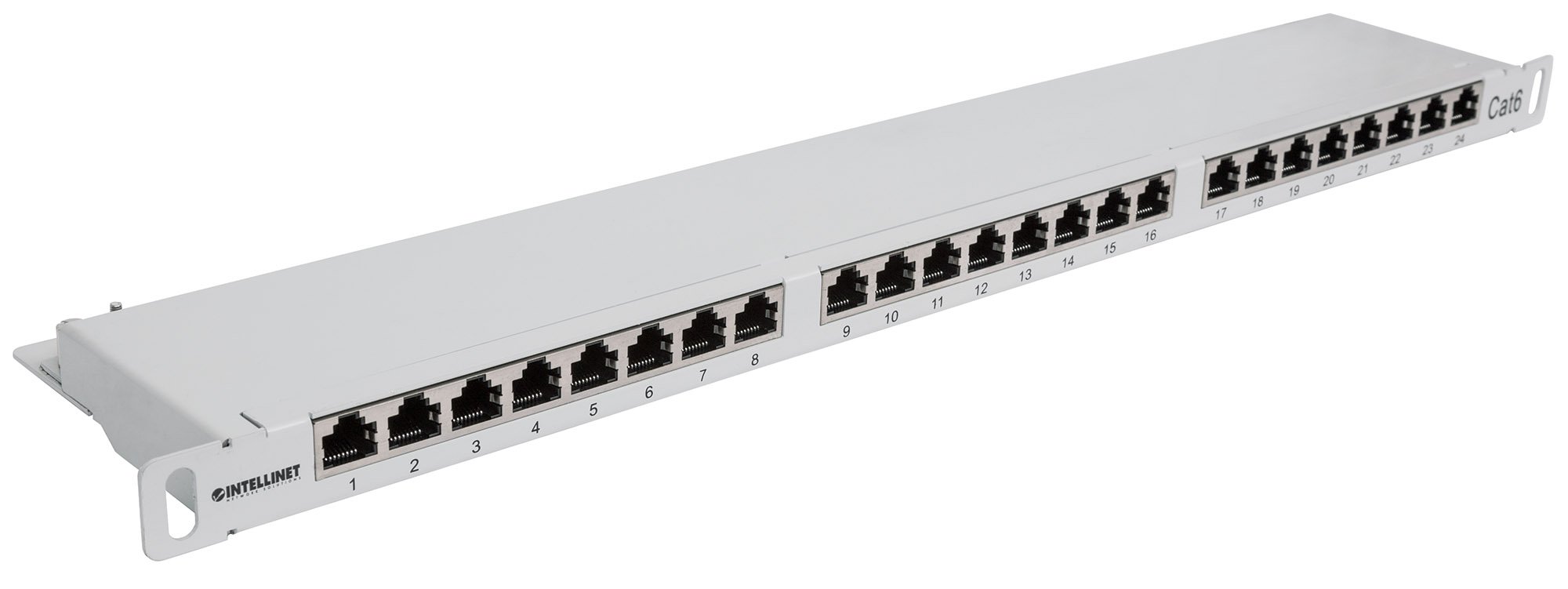 Pannello Patch 24 posti 19'' 0.5U Cat6 FTP Grigio INTELLINET - immagine 3
