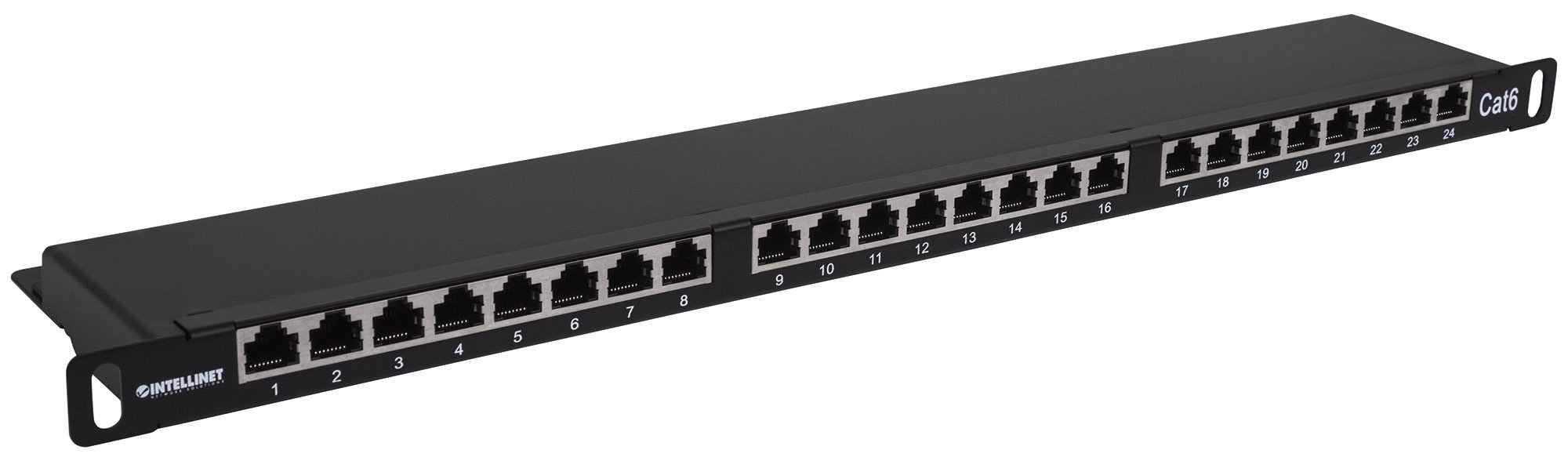 Pannello Patch 24 posti 19'' 0.5U Cat6 FTP Nero INTELLINET - immagine 3