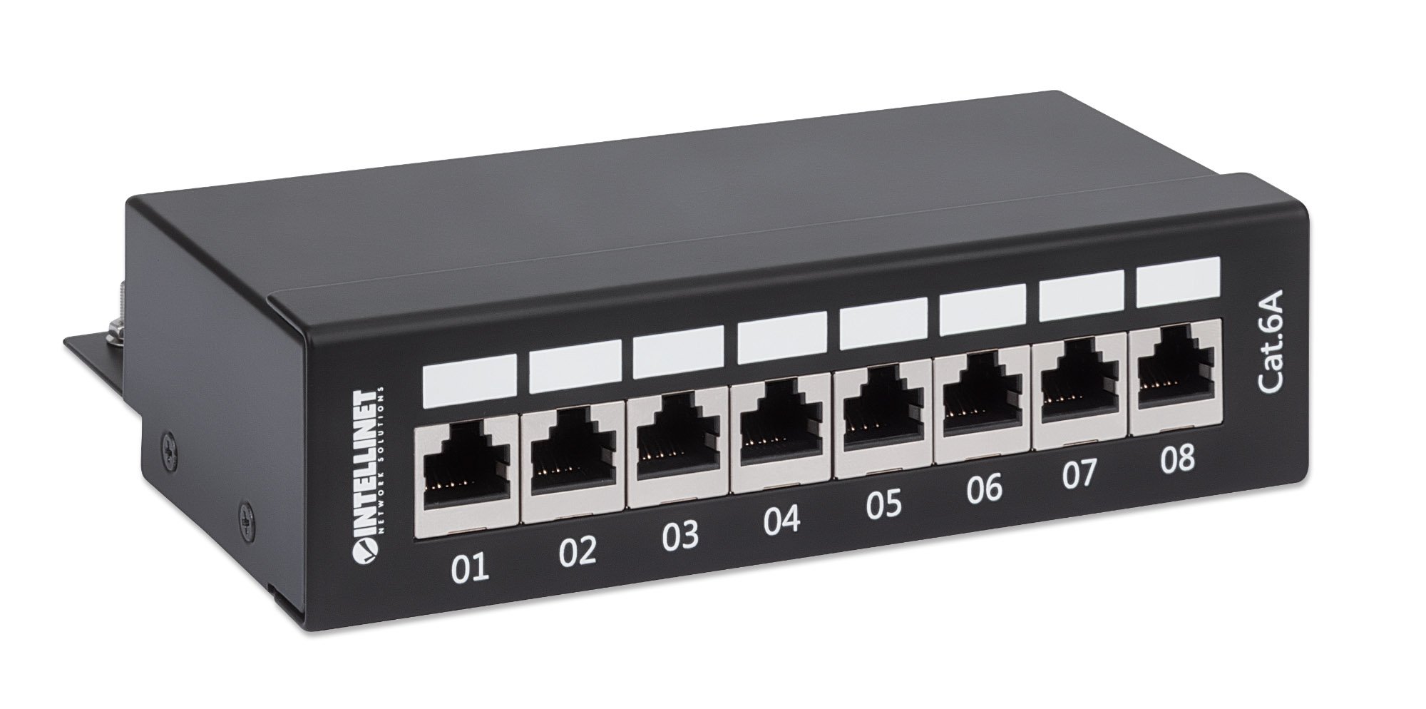 Pannello Patch 8 Posti Cat6A Schermato da Scrivania Nero INTELLINET - immagine 3