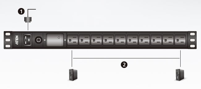PDU 1U di Base con Protezione da Sovratensione, PE0110SG ATEN - immagine 3