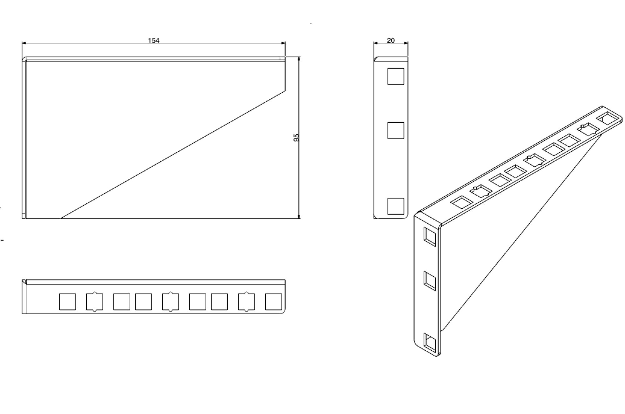 Staffa 3U per installazione verticali apparecchiature rack 19'' TECHLY PROFESSIONAL - immagine 3
