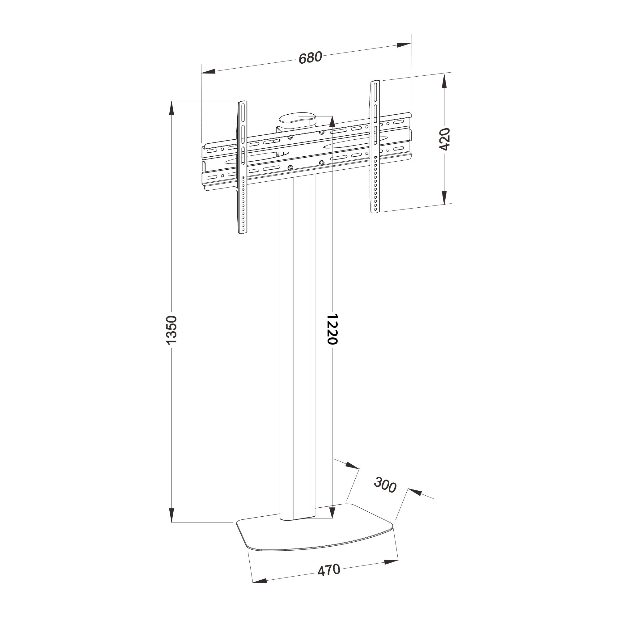 Supporto a Pavimento per TV LCD/LED/Plasma 32-55'' TECHLY - immagine 3