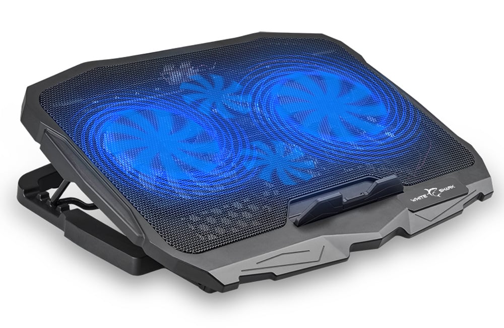 Dissipatore USB 4 Ventole per Notebook Illuminazione LED Blu WHITE SHARK