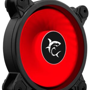 Ventola di Raffreddamento 4pin LED Rosso 120 mm 25dBA Fan PC Gaming WHITE SHARK