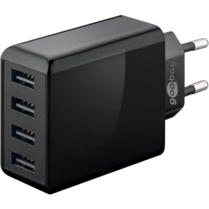 Caricatore da Muro USB a 4 vie 30W Nero GOOBAY