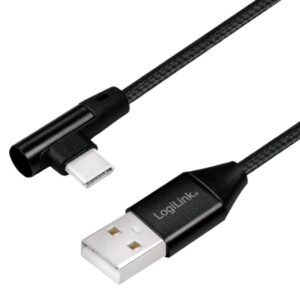 Cavo HighSpeed USB-C&trade; Maschio Angolato/USB-A Maschio Dritto 1m Nero LOGILINK