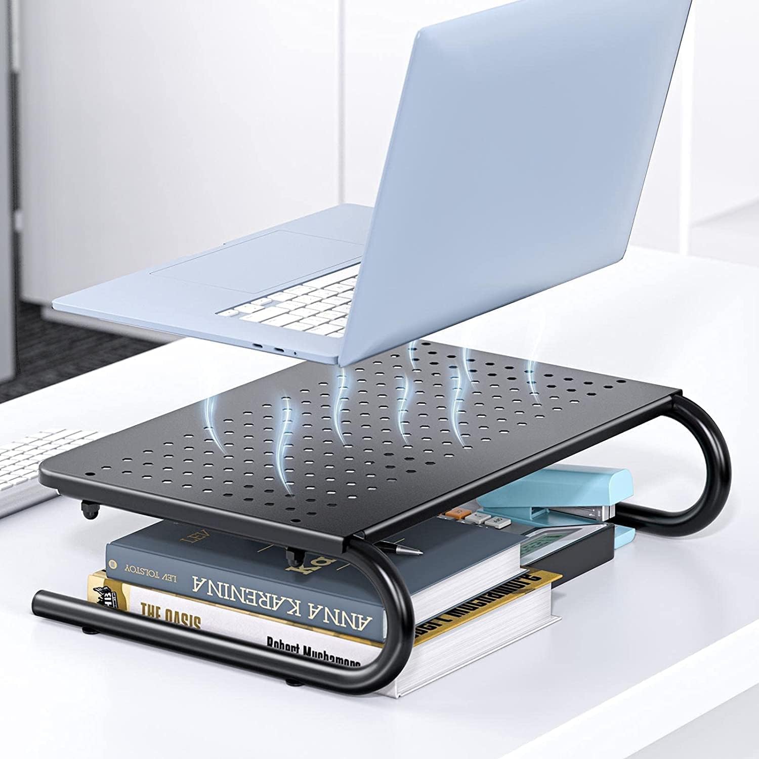 Stand Supporto da Scrivania per Monitor Notebook in Metallo 370mm Nero LOGILINK - immagine 4