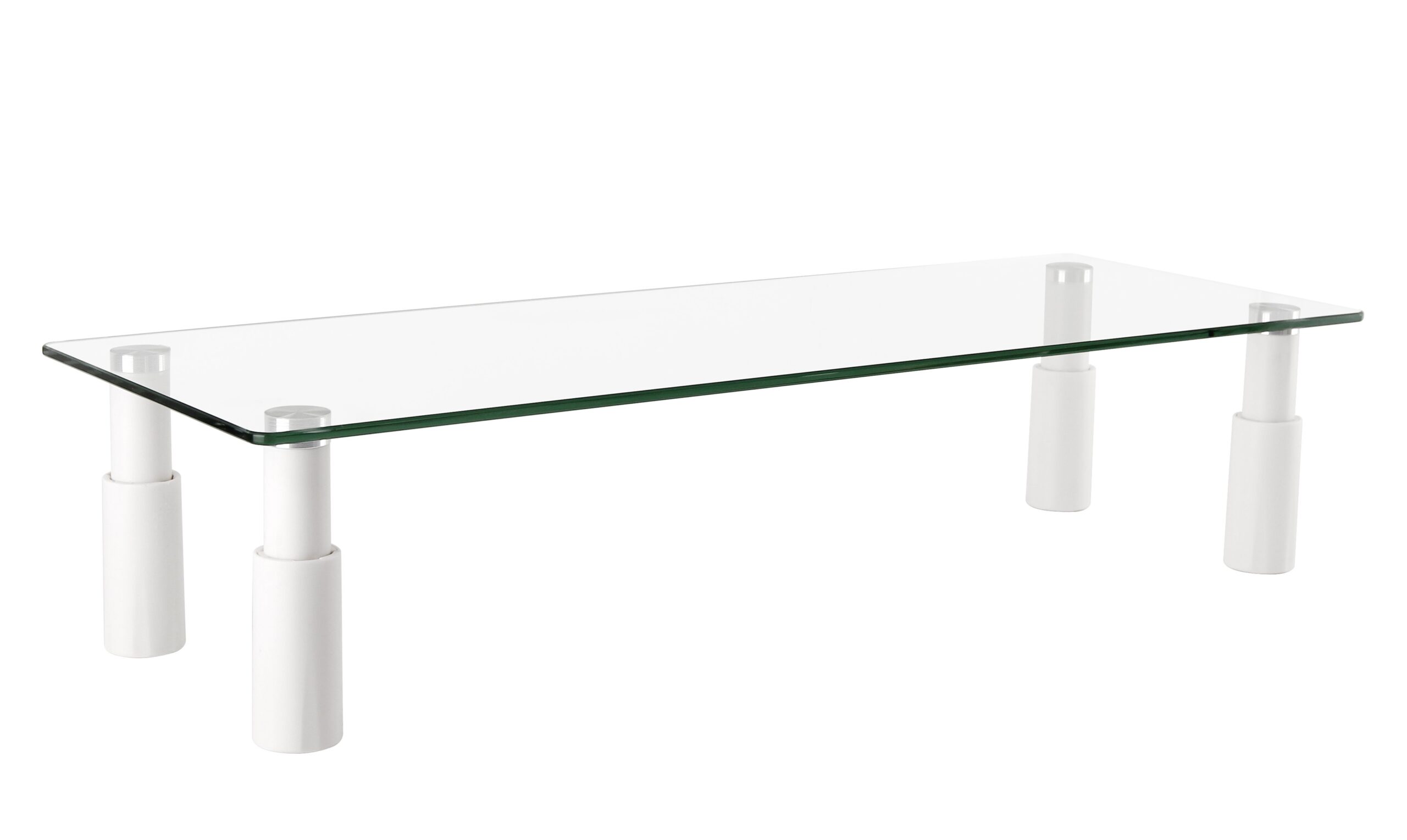 Stand da Scrivania Regolabile Vetro Trasparente per Monitor Notebook TECHLY - immagine 4