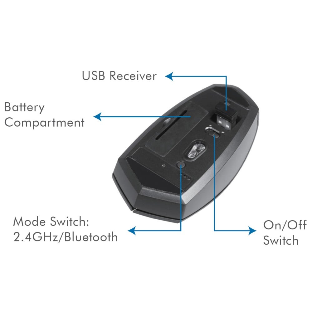 Mouse Bluetooth v4.2 Wireless 2.4GHz Dual-Mode 1200 dpi Nero LOGILINK - immagine 4