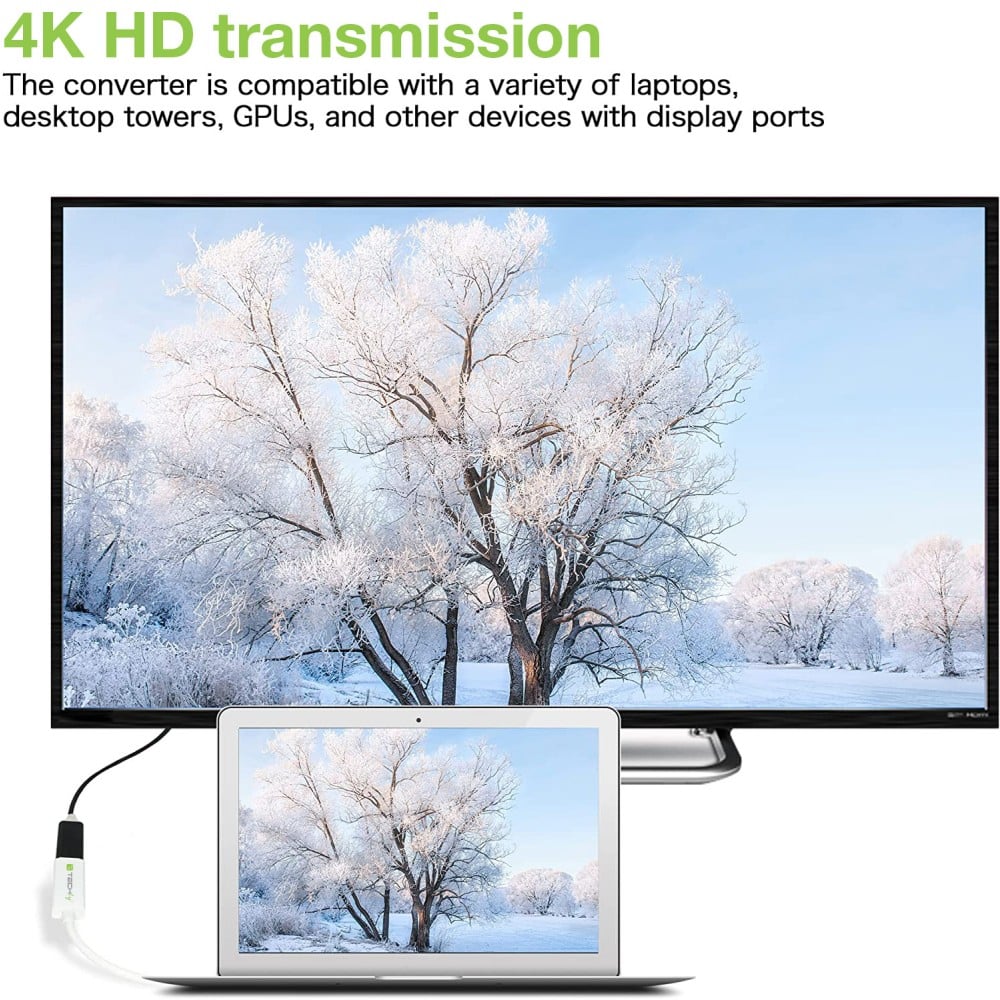 Adattatore Passivo DisplayPort Maschio a HDMI Femmina 4K 30Hz TECHLY - immagine 4