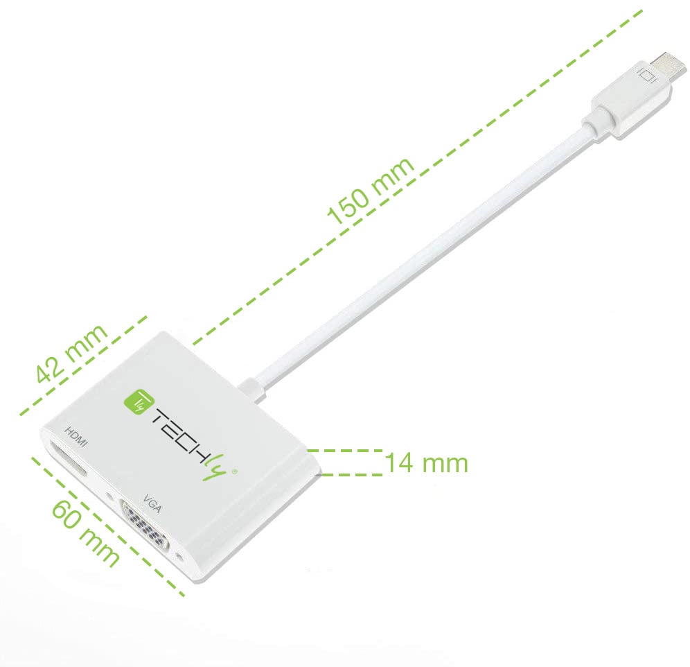 Adattatore Mini DisplayPort ad HDMI/VGA TECHLY - immagine 4