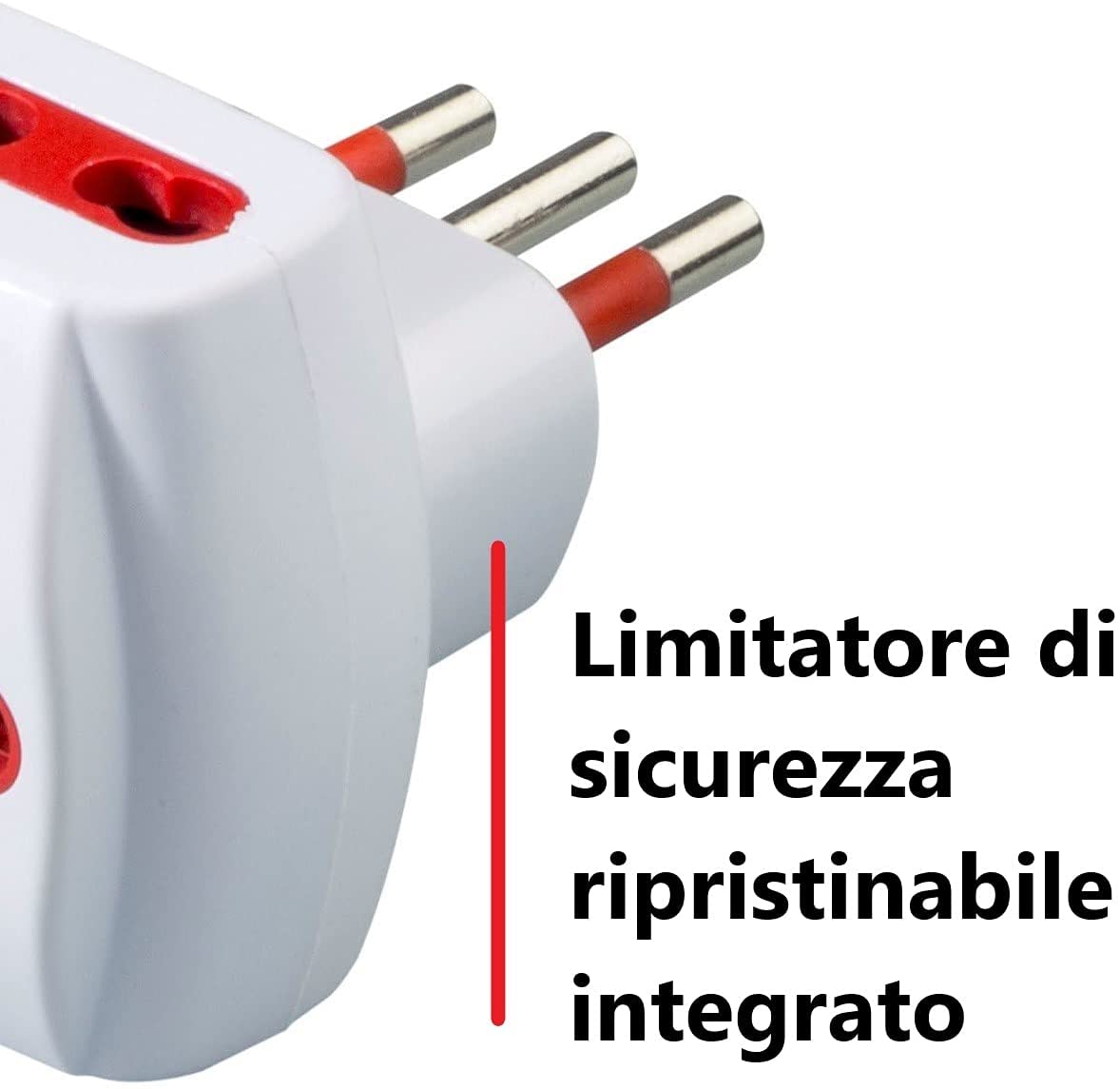 Adattatore Triplo Spina 2P+T Presa Bipasso 2P+T con Schuko ROSI - immagine 4