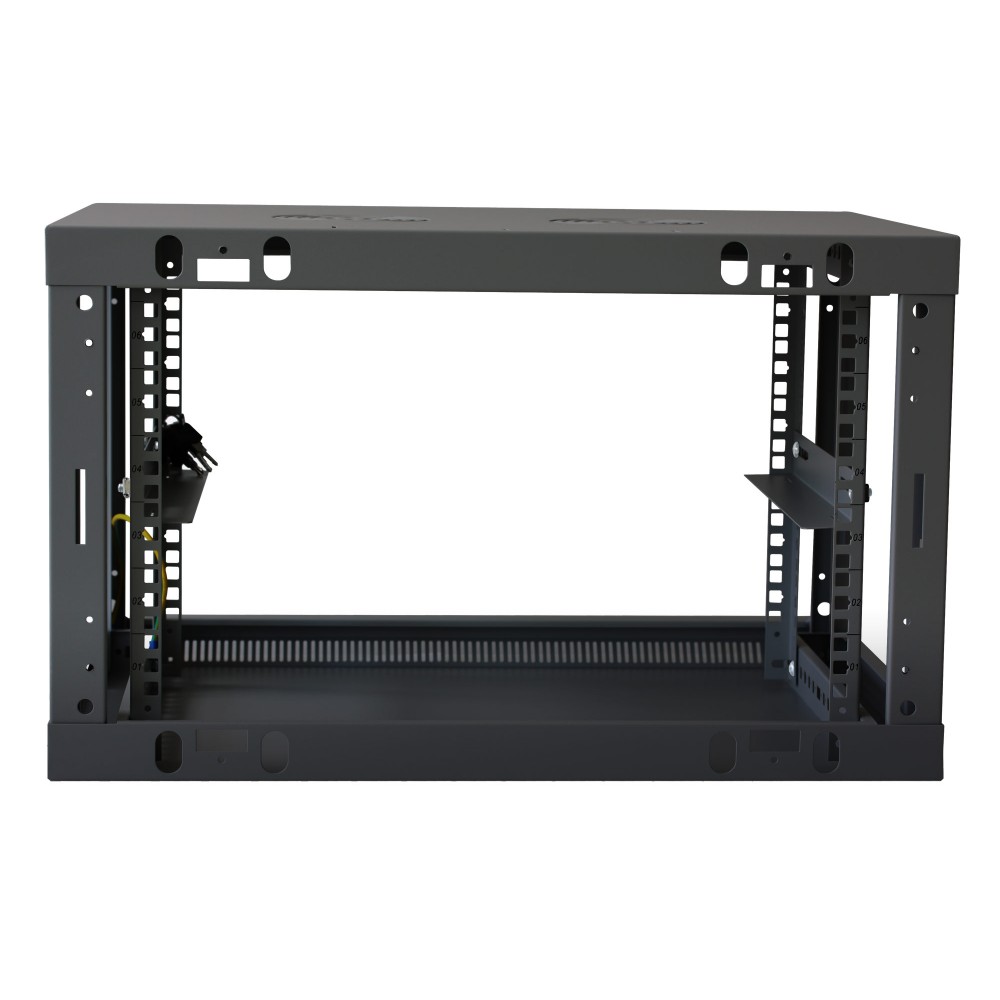 Armadio Rack 19'' a muro 6 unità sezione unica profondità 450mm Nero INTELLINET - immagine 4