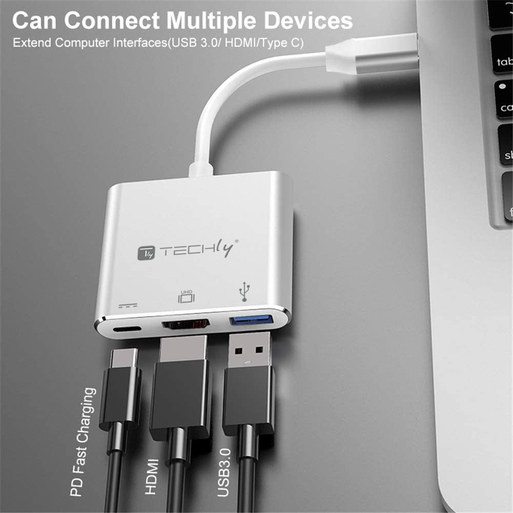 Cavo Convertitore Adattatore da USB-C™ a USB 3.0, HDMI e PD TECHLY - immagine 4