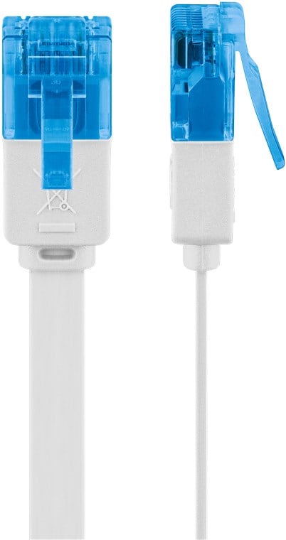 Cavo di rete Patch piatto in Rame Cat.6A U/UTP Bianco 0,5m GOOBAY - immagine 3