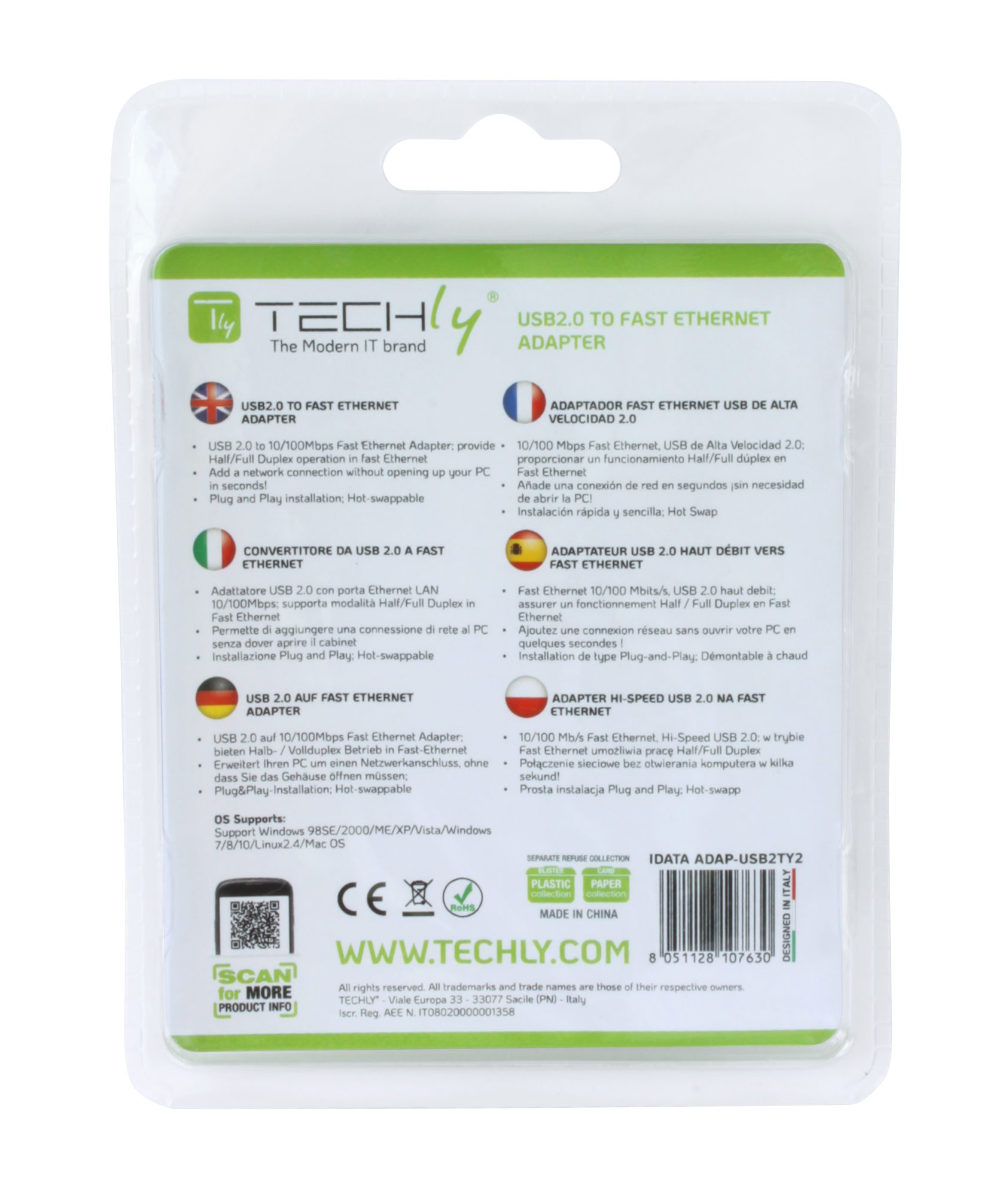 Convertitore da USB2.0 a Fast Ethernet 10/100 Mbps TECHLY - immagine 4