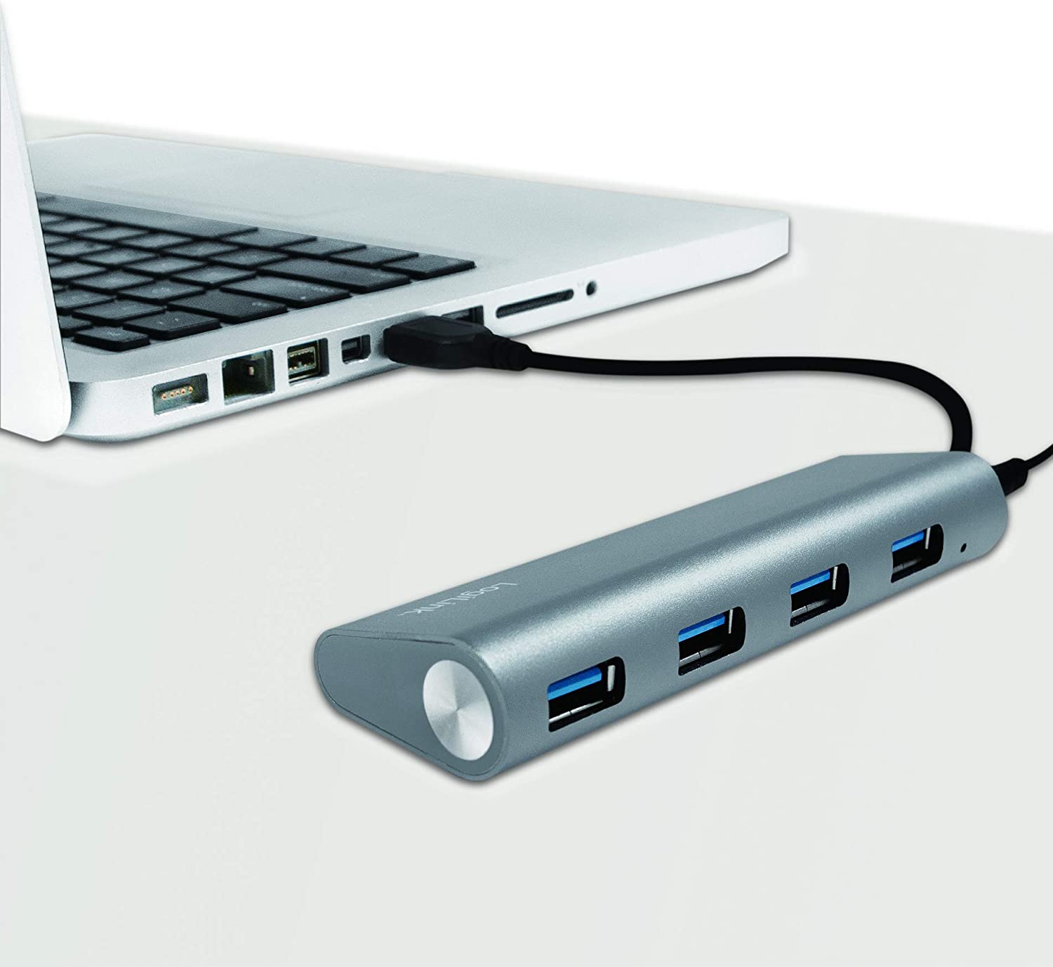 Hub USB 3.0 SuperSpeed 4 porte Alluminio Silver LOGILINK - immagine 4