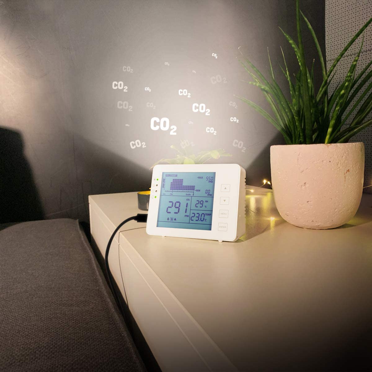 Misuratore di CO2 5000ppm con Allarme Indicatore Temperatura e Umidità LOGILINK - immagine 4