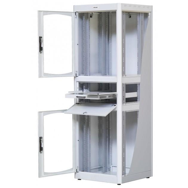 Armadio Rack 19'' 600x800 38U con Ripiano Tastiera Grigio INTELLINET - immagine 4