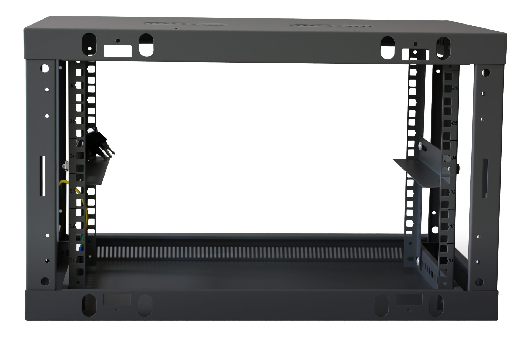 Armadio Rack 19'' a muro 6 unità sezione unica prof. 600mm Nero INTELLINET - immagine 4