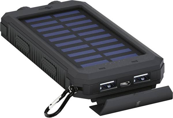 Powerbank Outdoor Energia Solare 8000 mAh con Torcia IP45 2xUSB Nero GOOBAY - immagine 4