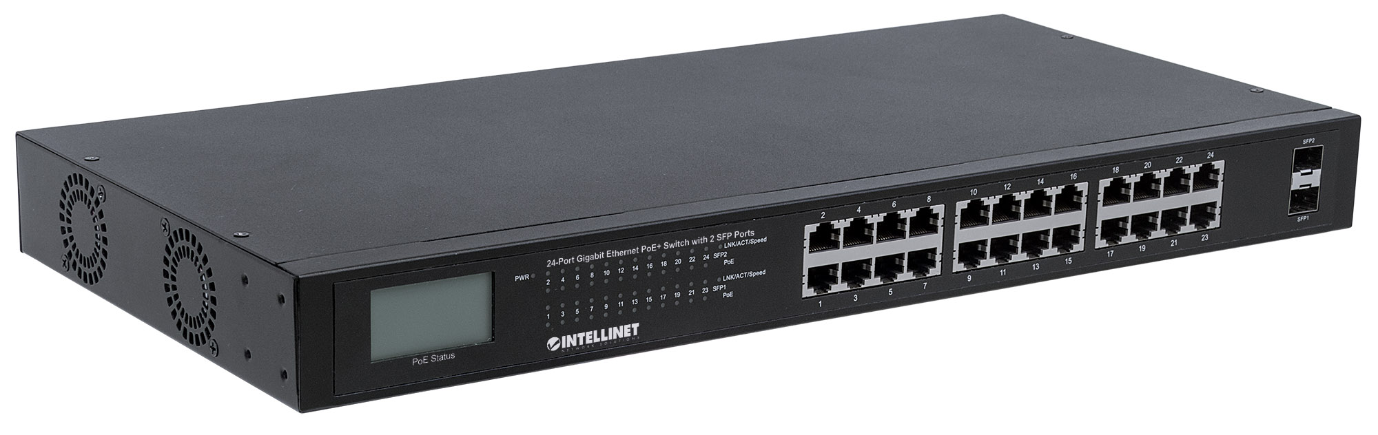 Gigabit Ethernet Switch 24 porte POE+ con 2 porte SFP INTELLINET - immagine 4