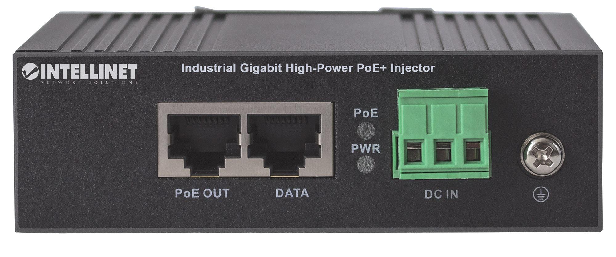 Iniettore Industriale per Guida DIN Gigabit High-Power PoE+ 30W INTELLINET - immagine 4