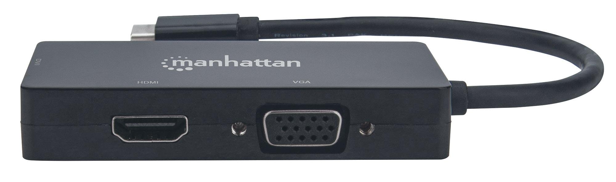 Convertitore Audio Video USB-C™ 3-in-1 Multiporta HDMI DVI VGA MANHATTAN - immagine 3