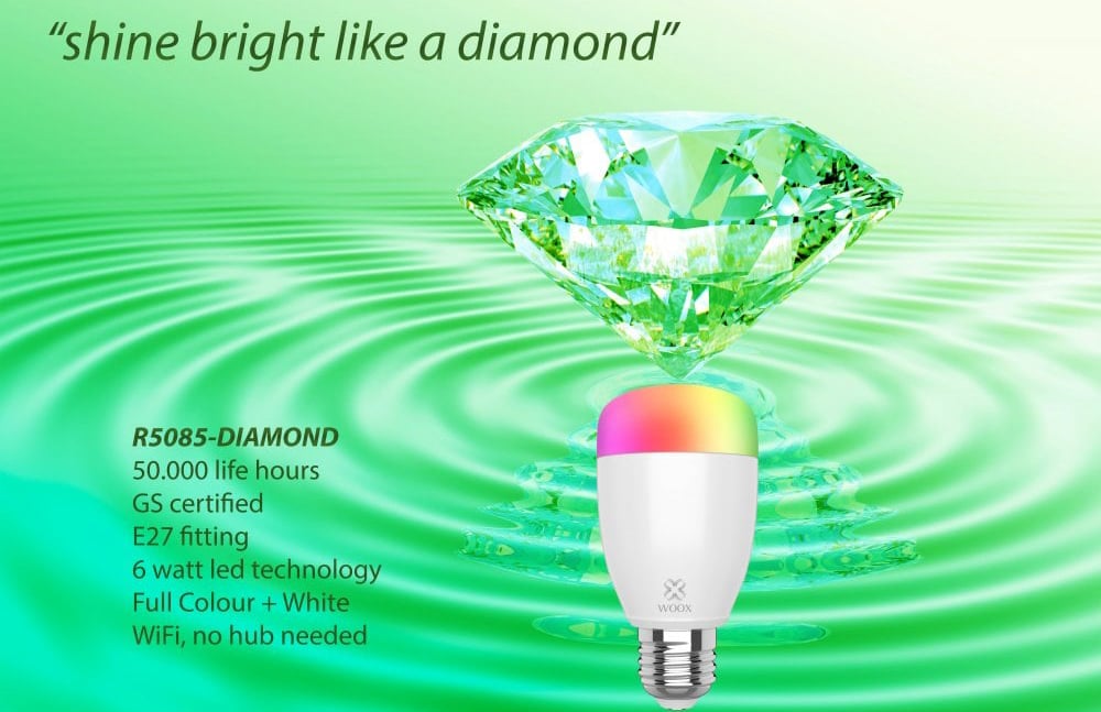 Lampadina LED E27 500lm Smart Controllo Vocale Alexa, R5085 Diamond WOOX - immagine 3