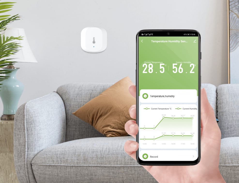 Sensore Smart Temperatura e Umidità, R7048 Zigbee WOOX - immagine 4