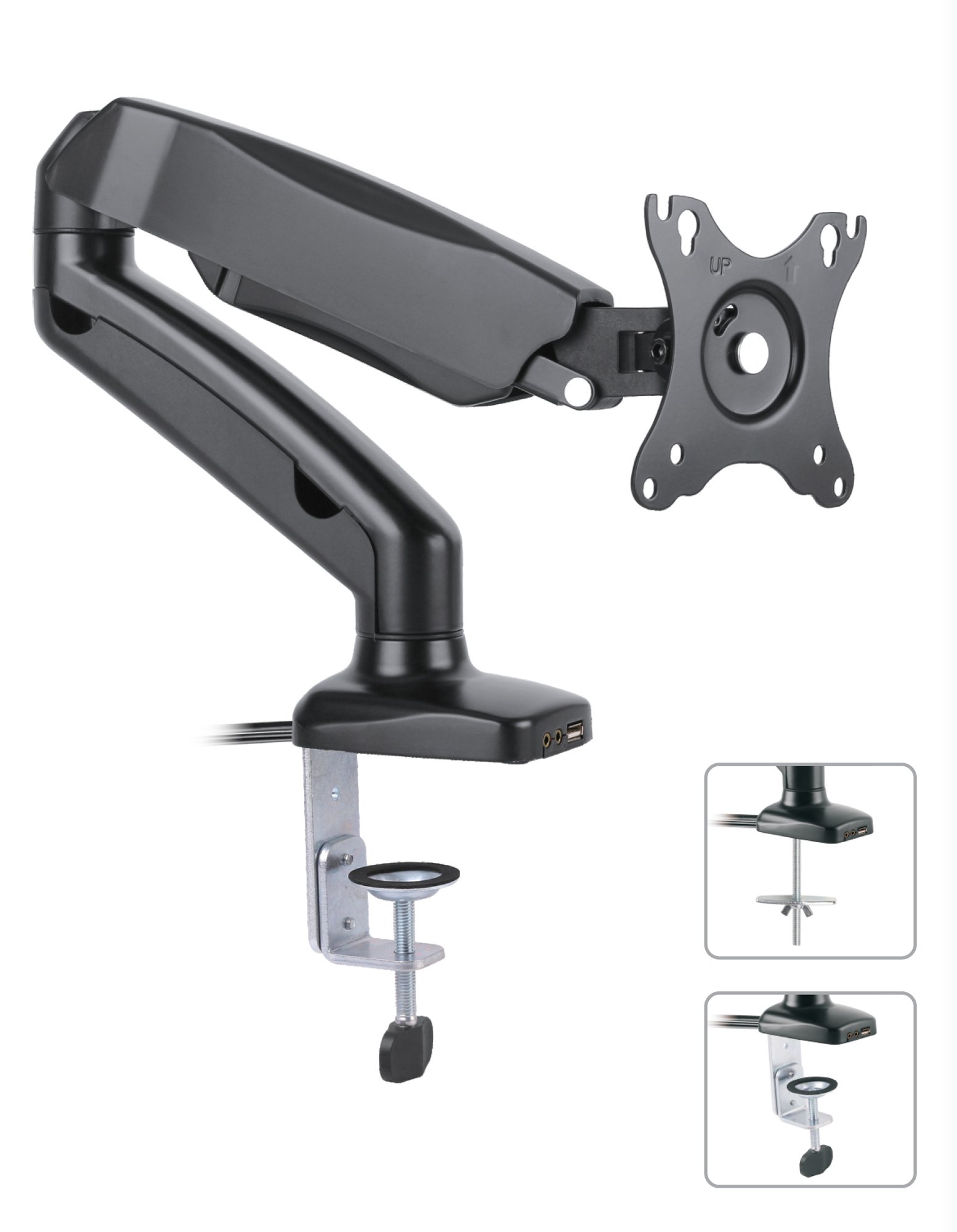 Supporto da Scrivania per Monitor 13-27'' con USB e audio TECHLY - immagine 4