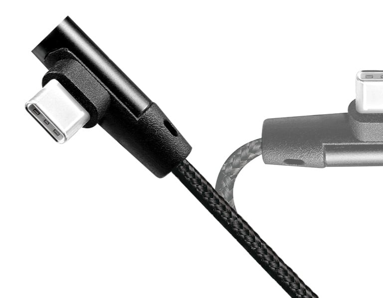 Cavo USB Micro-B Maschio Angolato/USB-A Maschio Dritto 1m Nero LOGILINK - immagine 3
