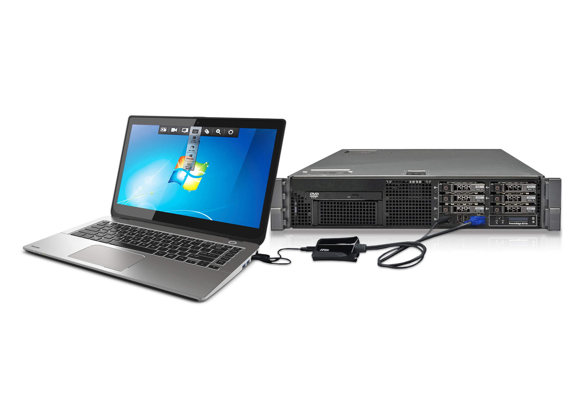 Adattatore Crash Cart Console KVM USB per Laptop, CV211 ATEN - immagine 3