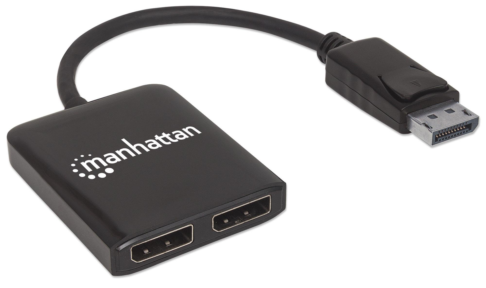 Splitter Hub DisplayPort a 2 Monitor DisplayPort MST 4K@30Hz video UHD MANHATTAN - immagine 4
