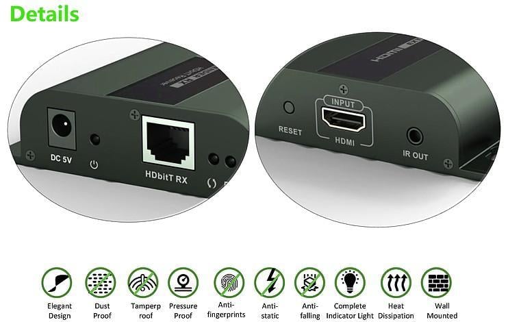 Ricevitore Aggiuntivo Extender HDMI IR su Cavo Cat.6 120m TECHLY - immagine 4