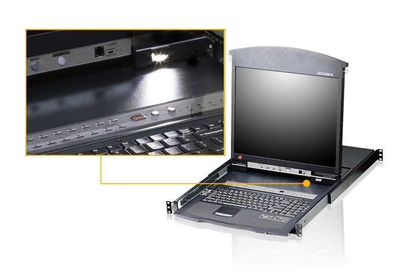 Switch KVM LCD a due binari Multi-Interface Cat5 a 8 porte 17'', KL1508AM-AXA-XG ATEN - immagine 4
