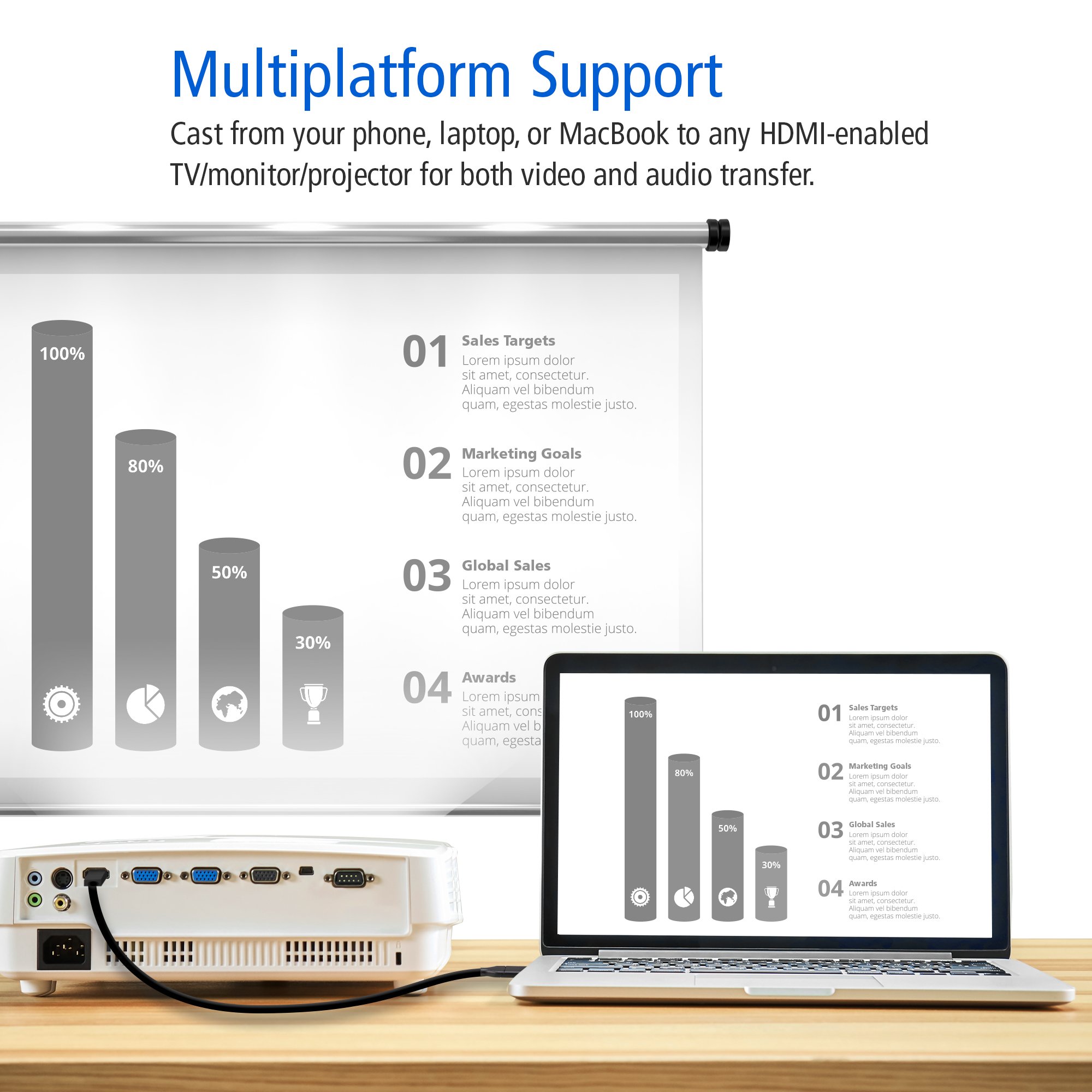 Cavo Convertitore da USB-C™ a HDMI 4K 2,7m, UC3238 ATEN - immagine 4