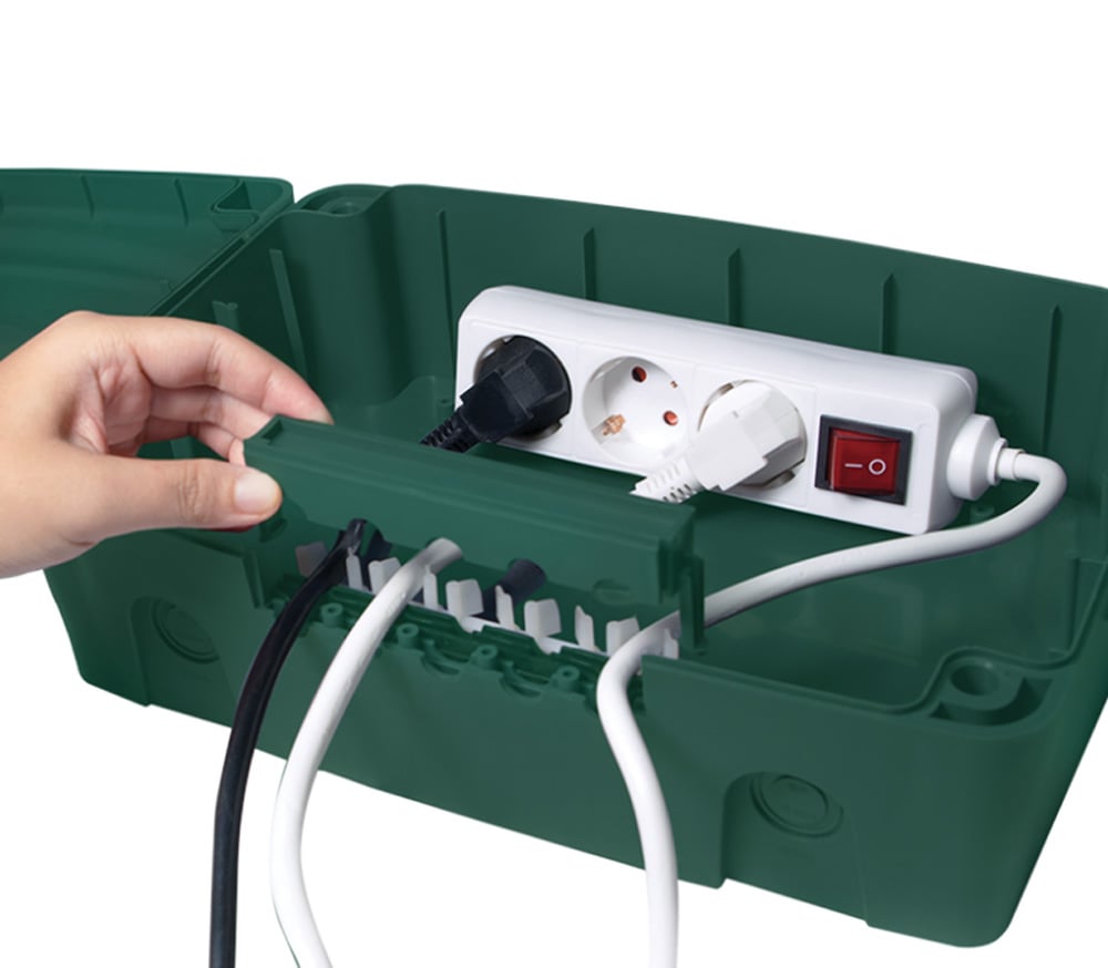 Scatola Elettrica IP54 Cable Organizer Organizzatore Cavi Verde LOGILINK - immagine 5
