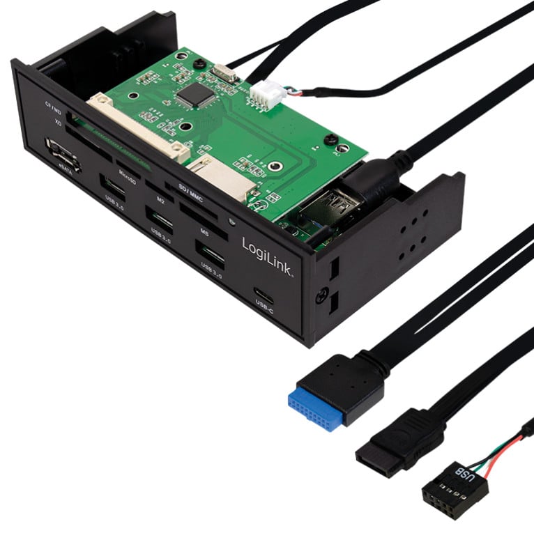 Pannello Frontale 5,25'' Multifunzione con Lettore di Memorie 6 vie LOGILINK - immagine 4