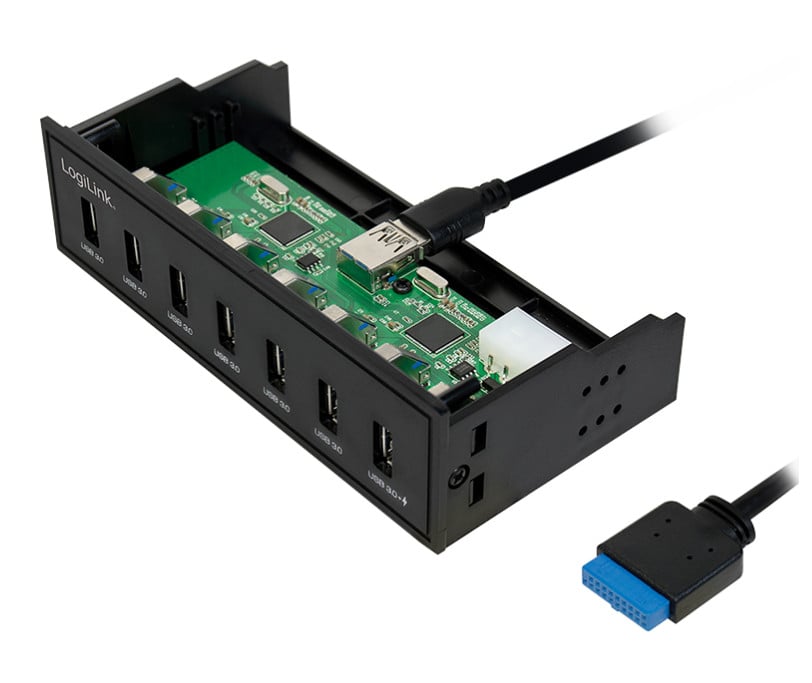 Hub USB Interno 5,25'' 7 porte USB 3.0 con Ricarica Veloce LOGILINK - immagine 4