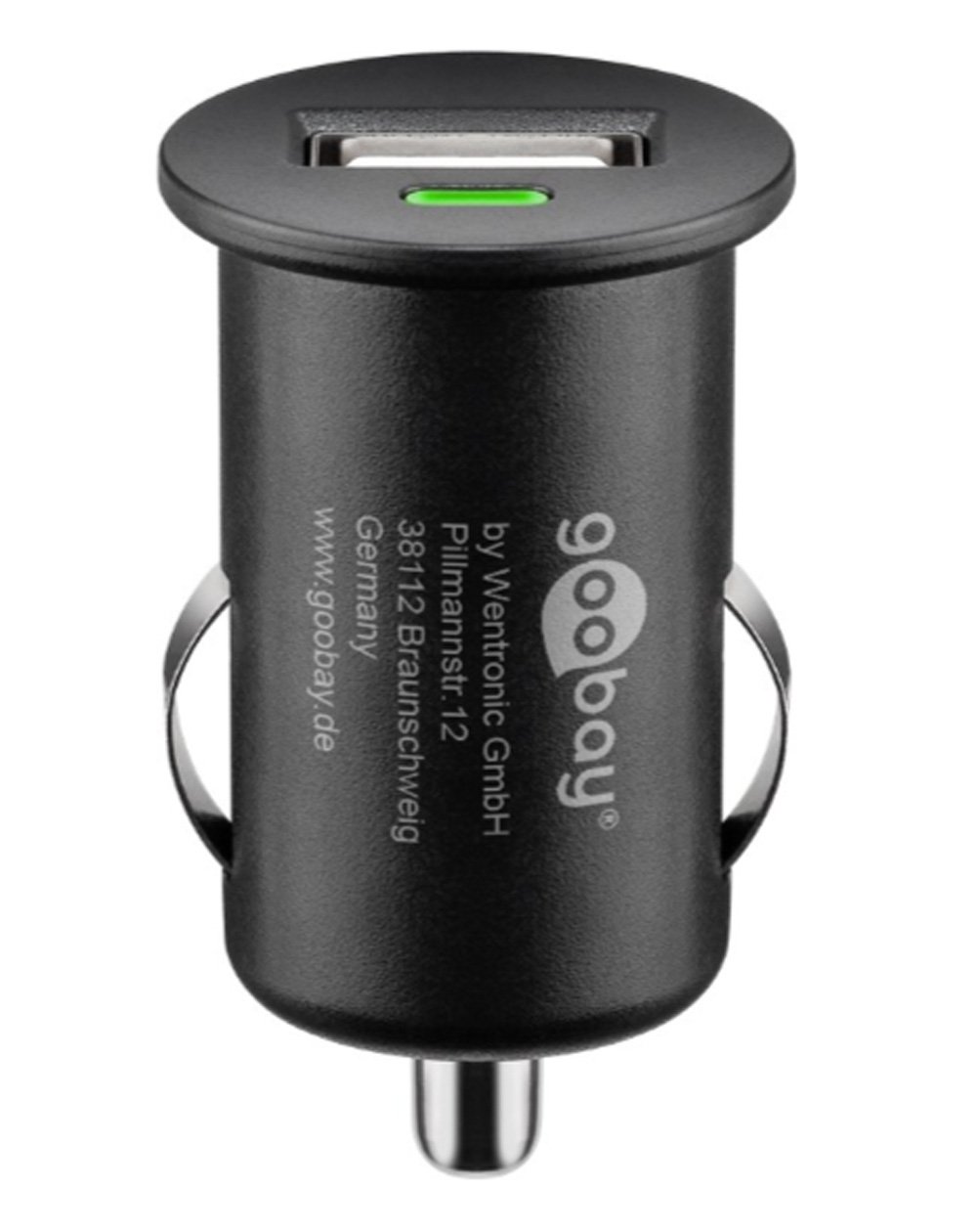 Caricatore Compatto da Auto 1 porta USB con uscita 1A Nero GOOBAY - immagine 4