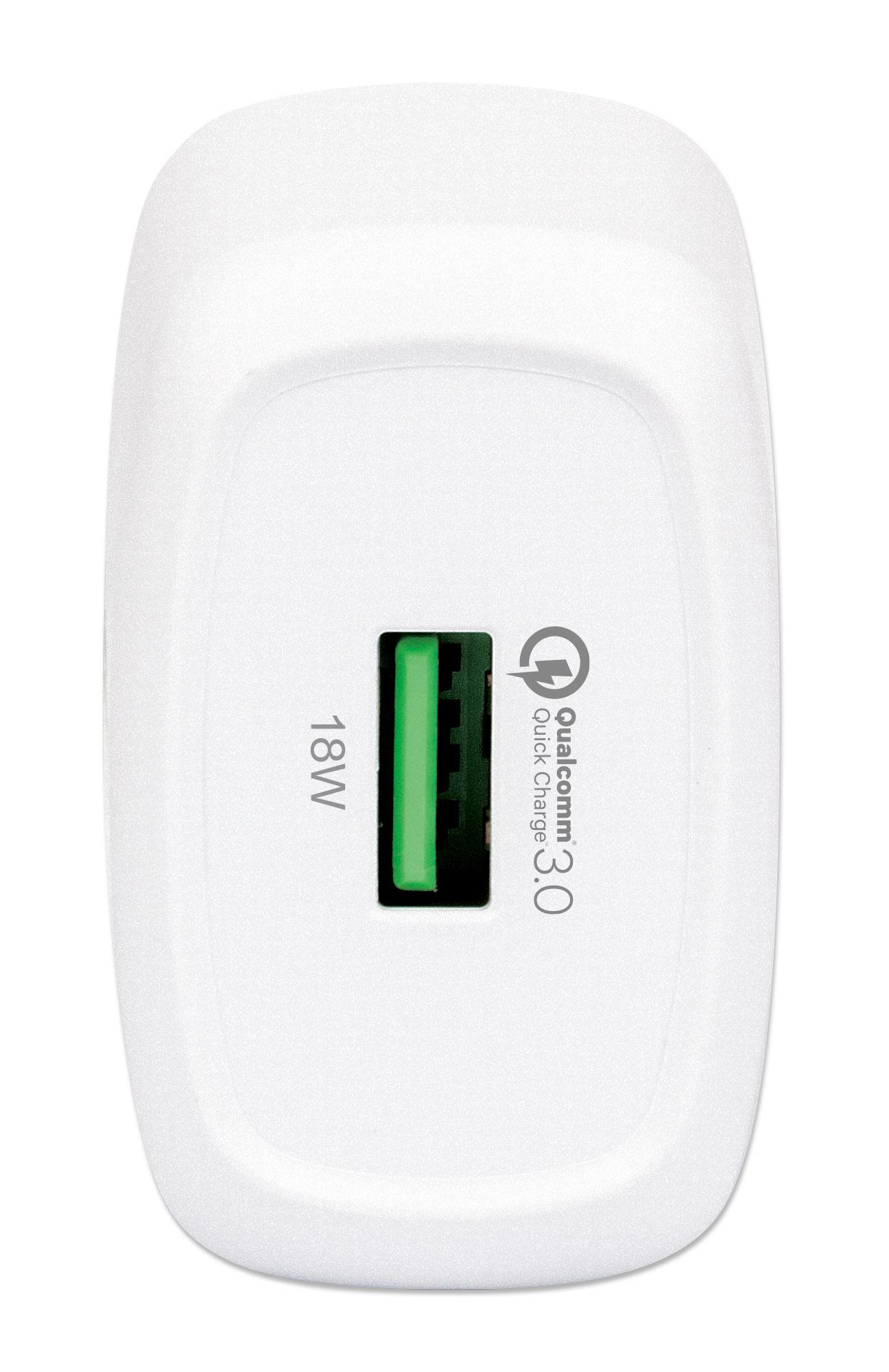 Caricatore USB da Muro QC3.0 18W Quick Charge™ Bianco MANHATTAN - immagine 4