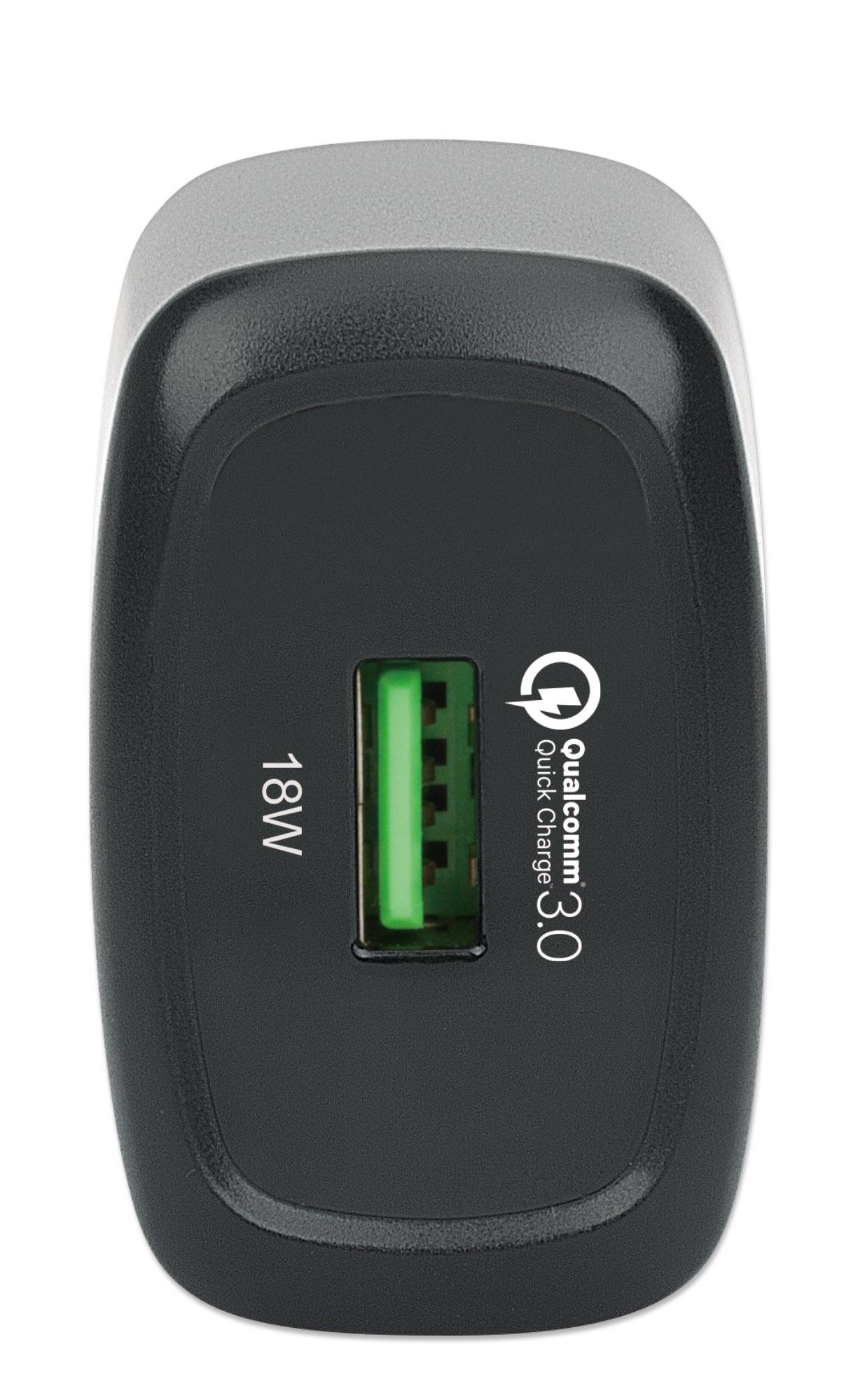 Caricatore USB da Muro QC3.0 18W Quick Charge™ Nero MANHATTAN - immagine 4