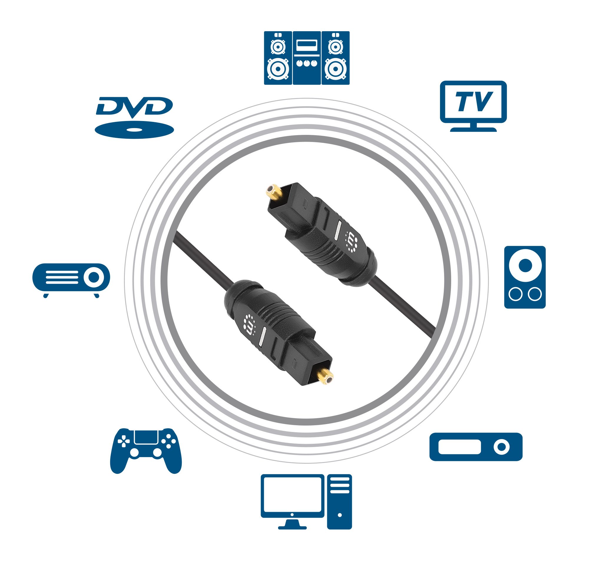 Cavo Audio Ottico Digitale Toslink 2m MANHATTAN - immagine 4