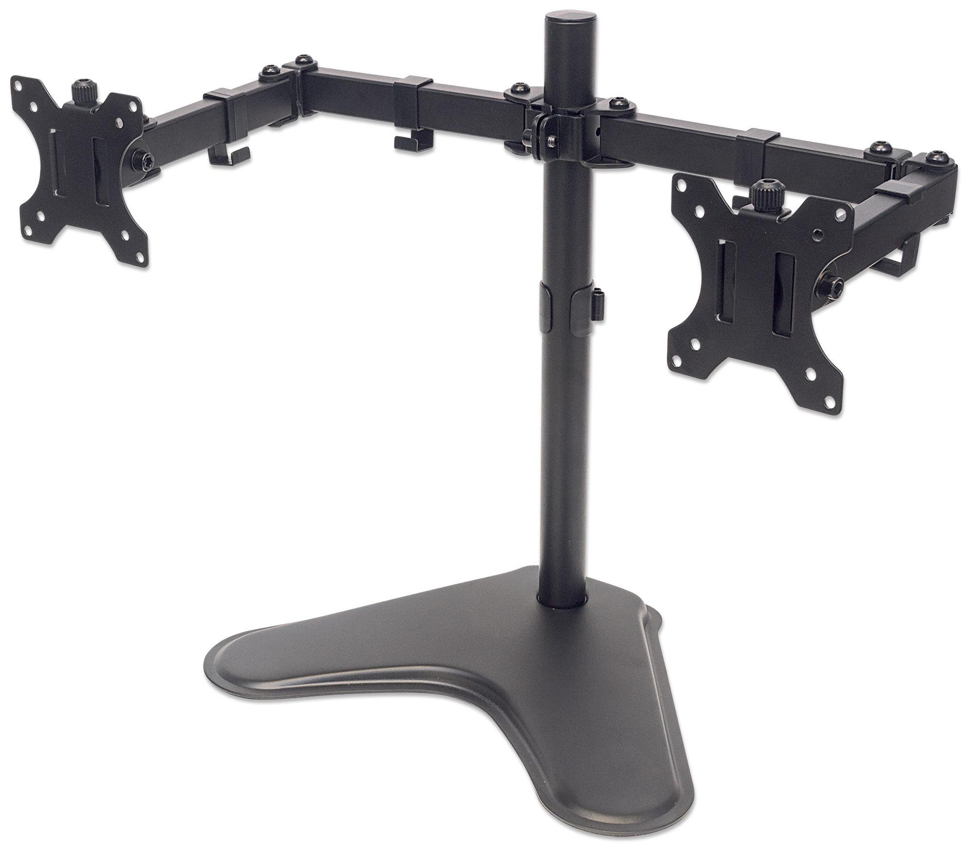 Supporto da Scrivania per 2 Monitor 13-32'' con Base e Doppio Snodo MANHATTAN - immagine 4