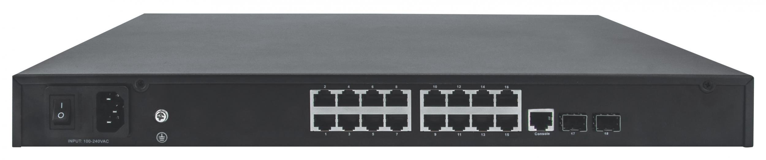 Switch AV Gigabit Ethernet PoE+ a 16 porte 2 SFP INTELLINET - immagine 4